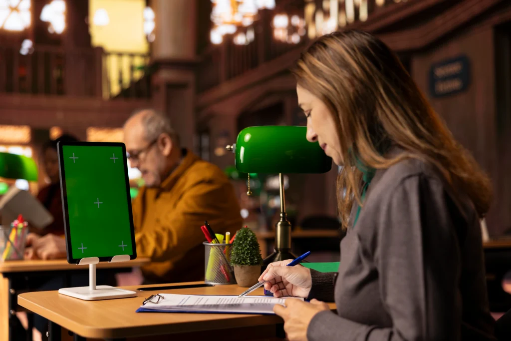 mature-focused-student-writes-transcript-copy-space-display